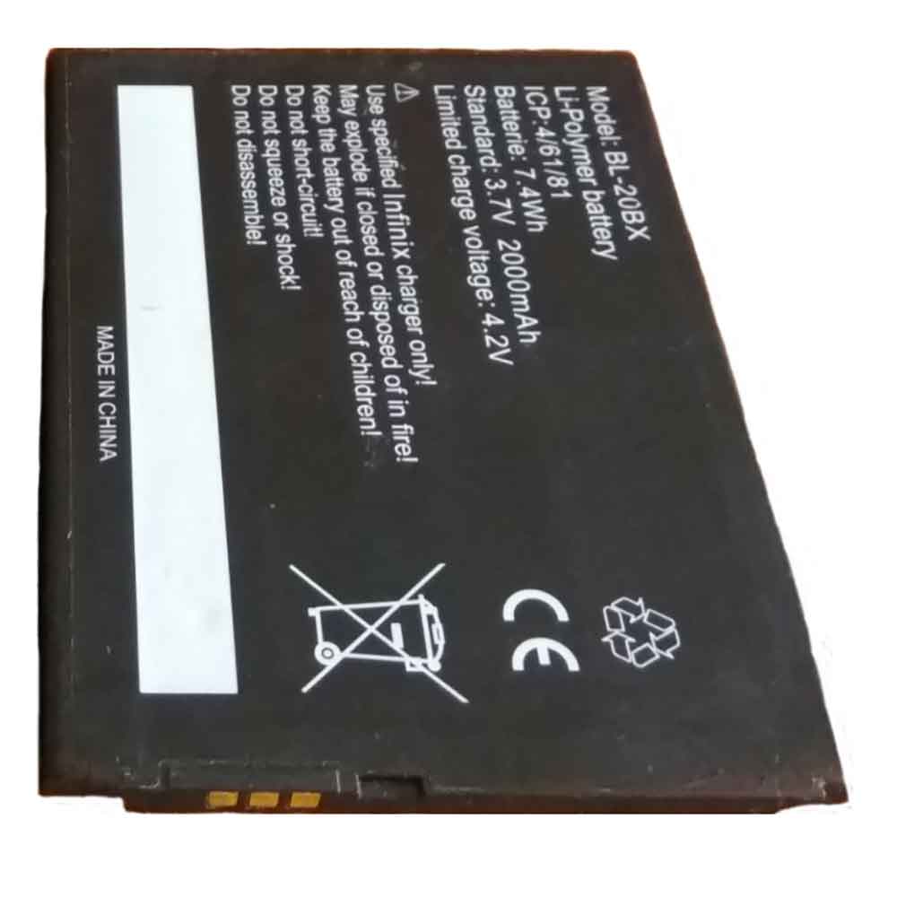 3.7V 2000mAh BL-20BX Smartphone Battery for Infinix BL-20BX