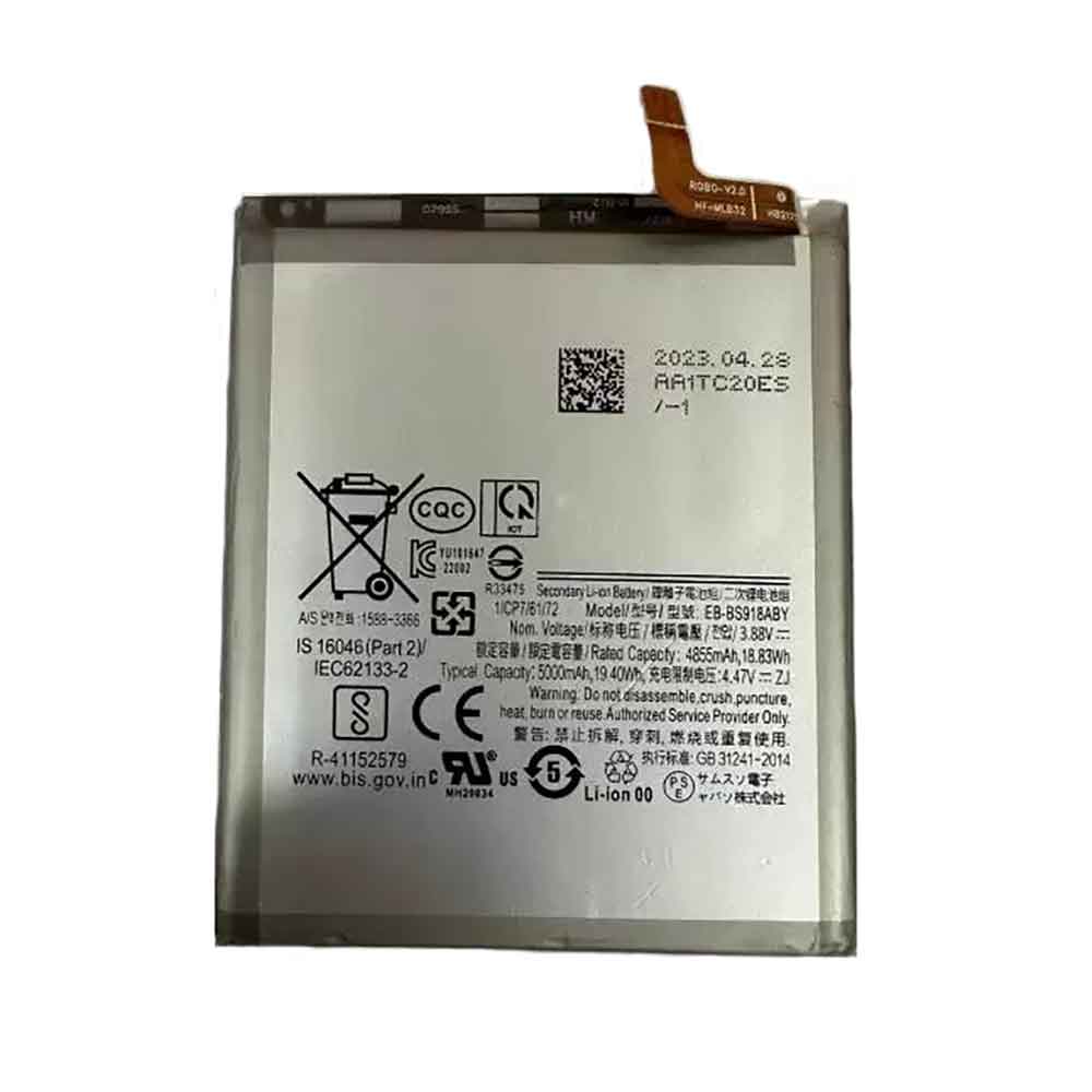 3.88V 5000mAh EB-BS918ABY Smartphone Battery for Samsung Galaxy S23 Ultra 5G S918