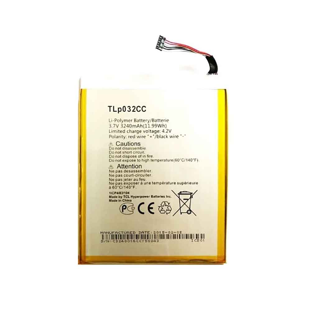 3.7V 3240mAh TLp032CC Smartphone Battery for Alcatel One Touch Pixi 8