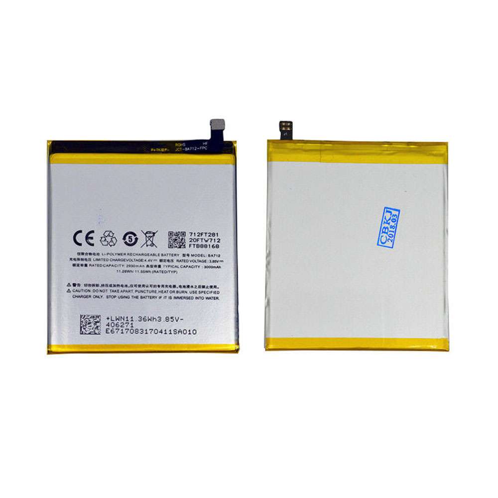 3.85V/4.4V 930mAh/11.28WH Meizu Meilan S6 M712Q/M/C Replacement Battery