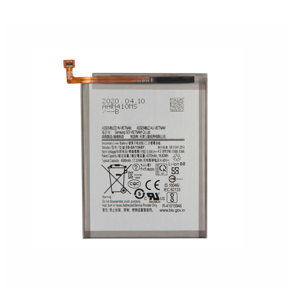 3.86V/4.40V 4370mAh/16.83WH EB-BA715ABY Smartphone Battery for Samsung Galaxy A71 A715 SM-A7160