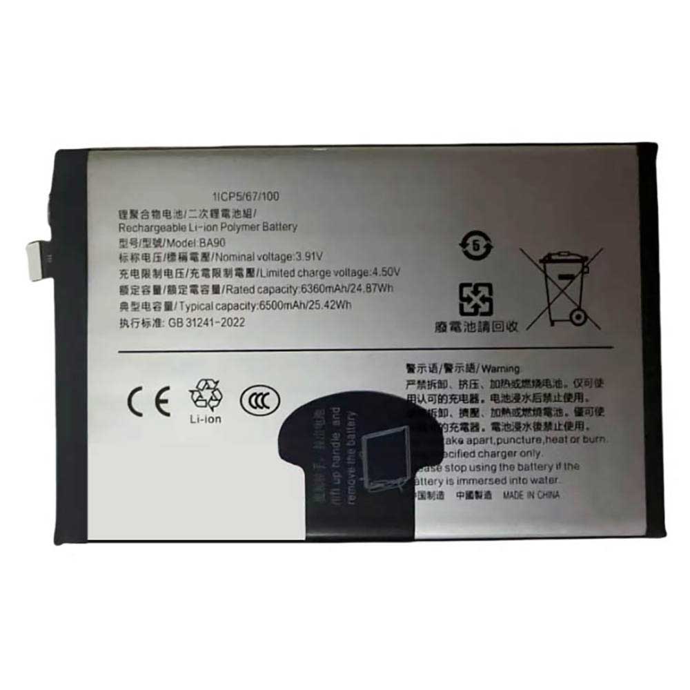 3.91V 6500mAh BA90 Smartphone Battery for VIVO Y300i