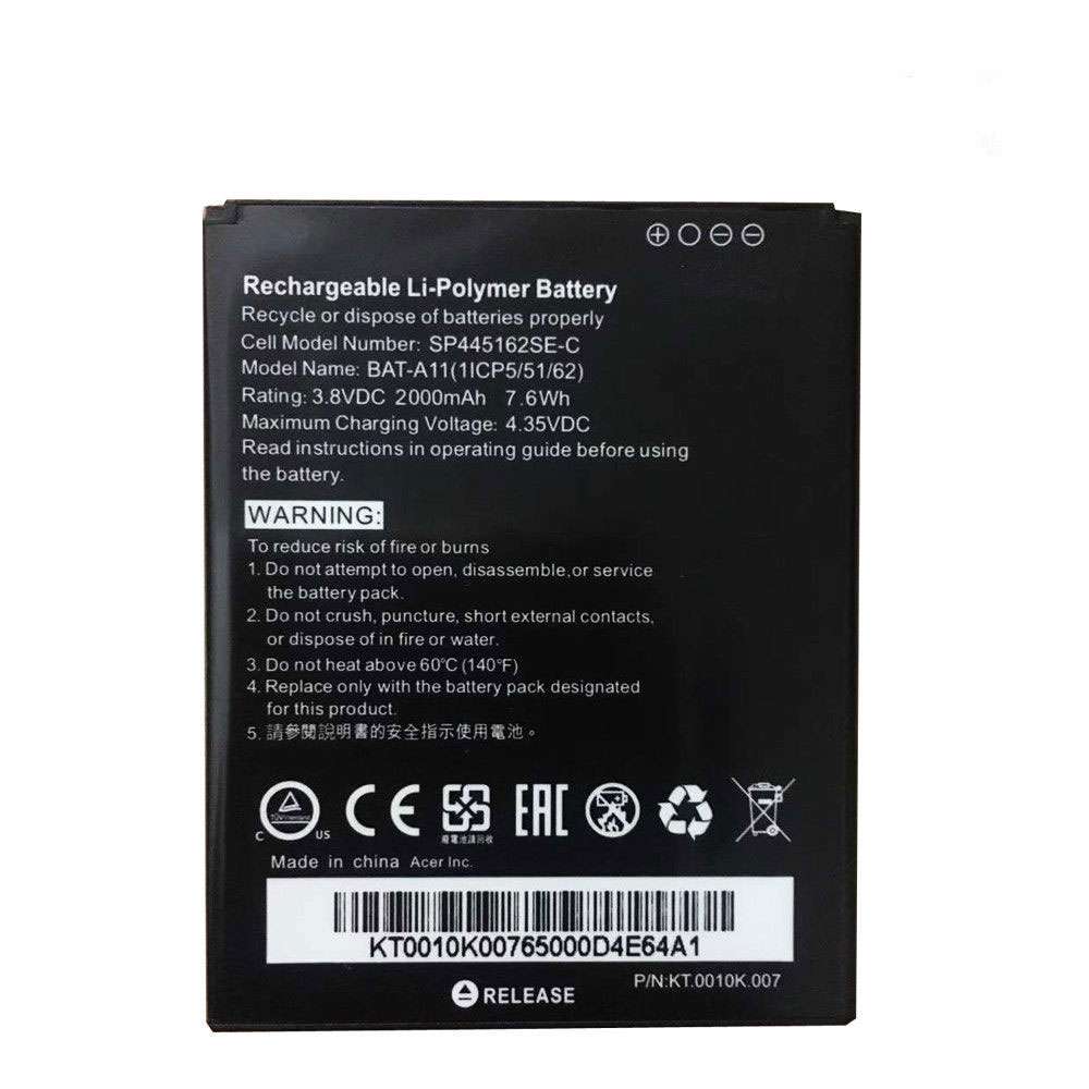 3.8V/4.35V 2000MAH/7.6WH Acer Liquid Z410 Z330 Replacement Battery
