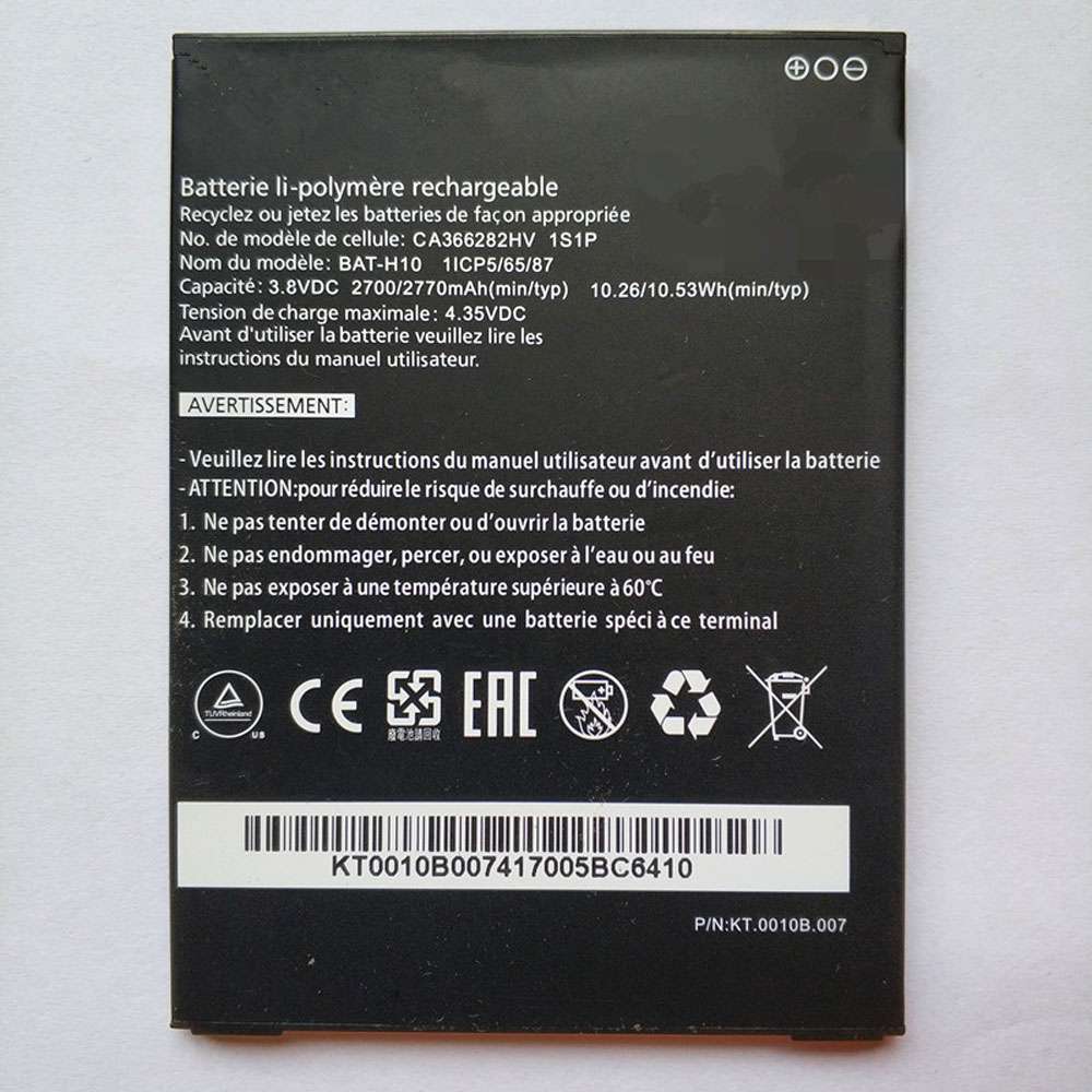 3.8V/4.35V 2700mAh Acer BAT-H10 1ICP5/65/87 Replacement Battery