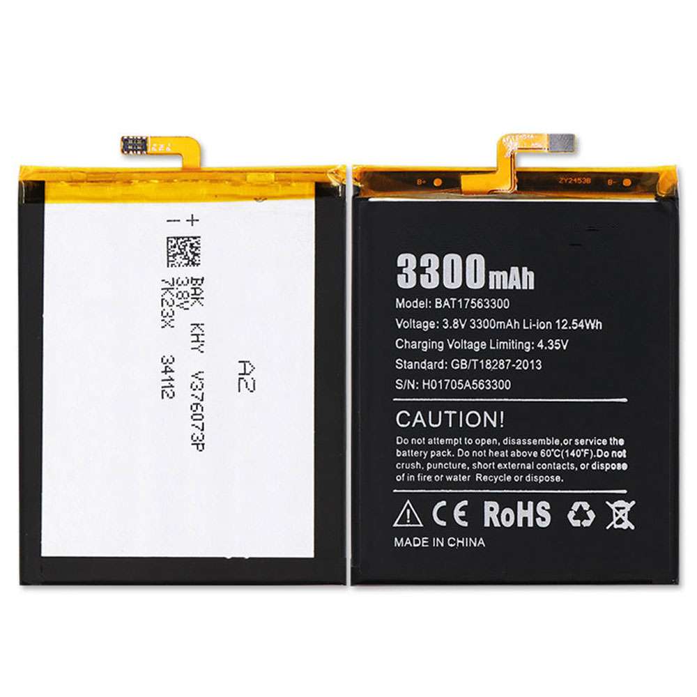 3.8V/4.35V 3300mAh/12.54WH BAT17563300 Smartphone Battery for DOOGEE Shoot 1 5.5"