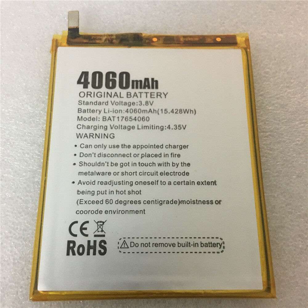 3.8V/4.35V 4060mAh/15.428Wh BAT17654060 Smartphone Battery for DOOGEE MIX2 E VERNEE MIX 2