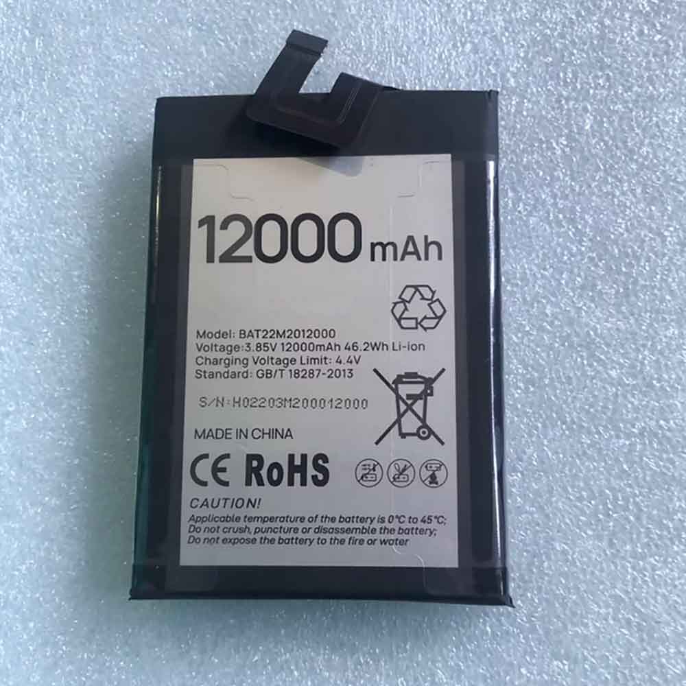 3.85V 12000mAh BAT22M2012000 Smartphone Battery for Doogee S89 Pro