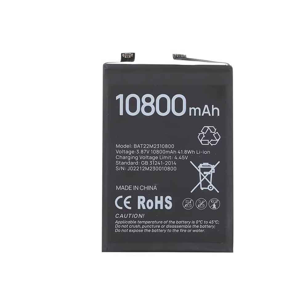 3.87V 10800mAh BAT22M2310800 Smartphone Battery for Doogee V30