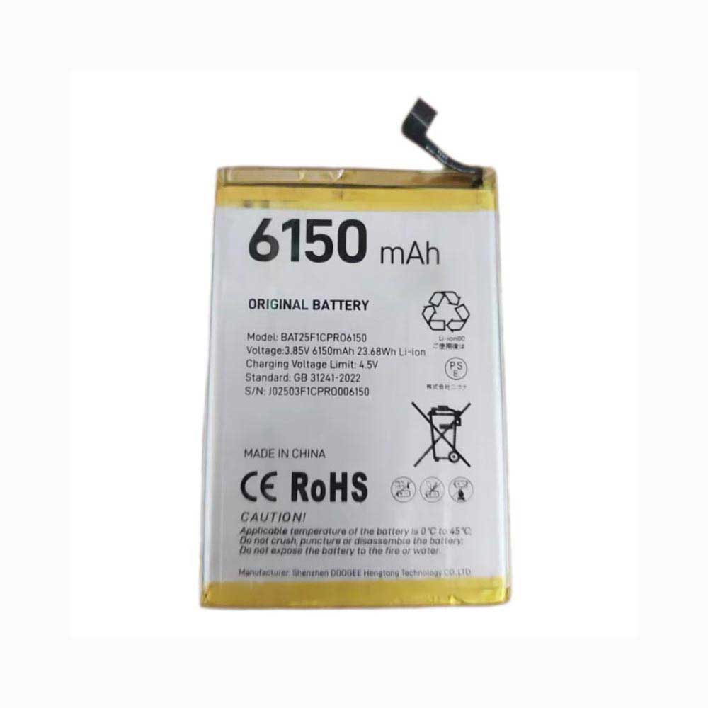 3.85V 6150mAh BAT25F1CPRO6150 Smartphone Battery for Doogee BAT25F1CPRO6150