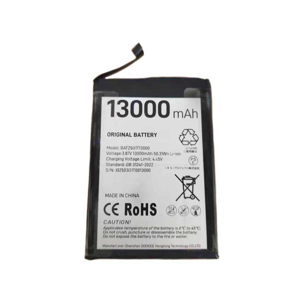 3.87V 13000mAh BAT25G1T13000 Smartphone Battery for Doogee BAT25G1T13000
