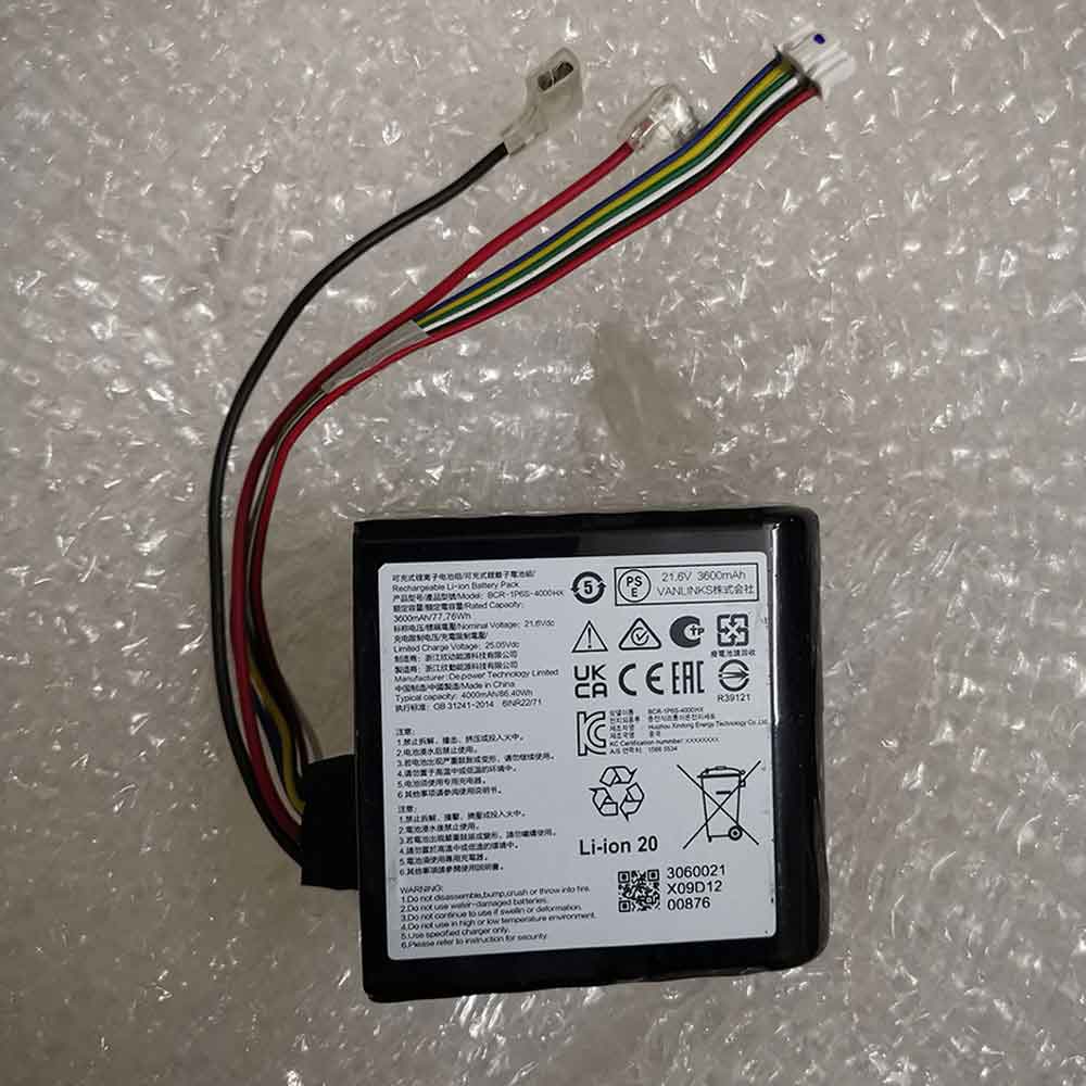 21.6V 3600mAh BCR-1P6S-4000HX Vacuum Cleaner Battery for Roborock A10 Plus Sweeper