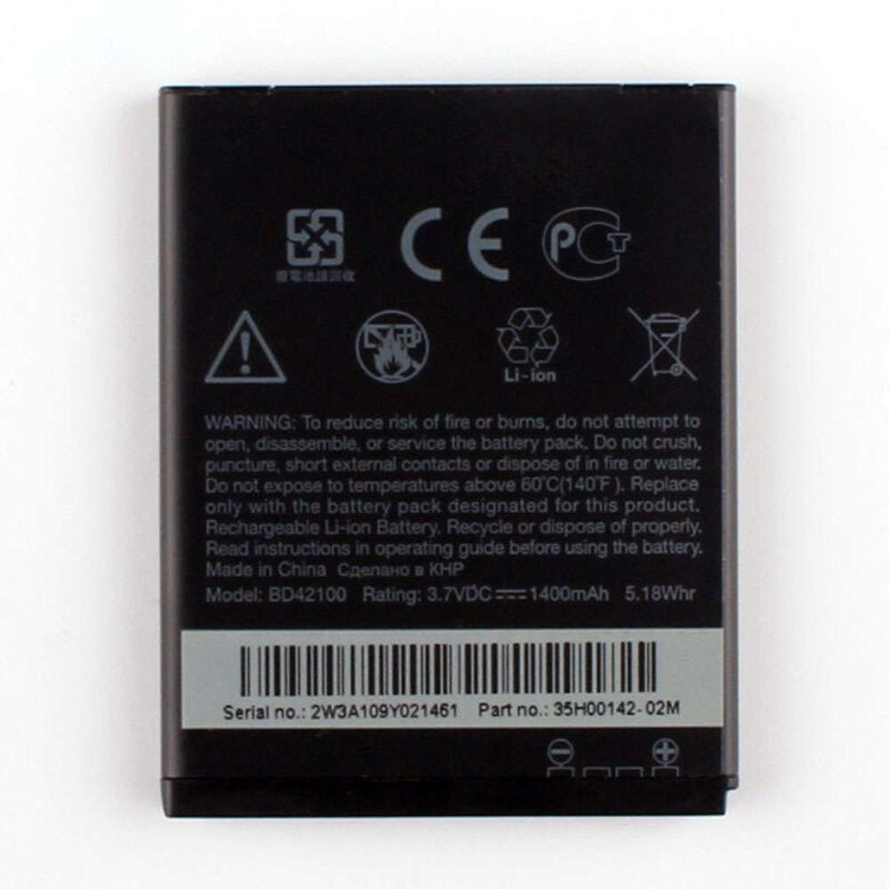 3.7V 1400mAh/5.18WH HTC Merge my touch 4G Thunderbolt 4G S610D Replacement Battery
