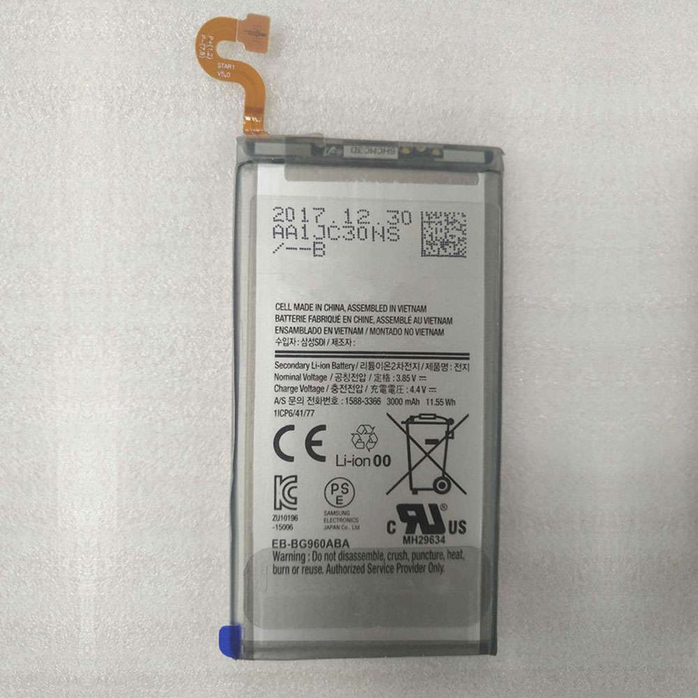 3.85V/4.4V 3000mAh /11.55WH EB-BG960ABE Smartphone Battery for Samsung GALAXY S9 G9600