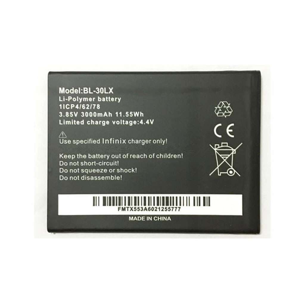 3.85V/4.4V 3000mAh/11.55WH BL-30LX Smartphone Battery for Infinix HOT 3 X553 X554