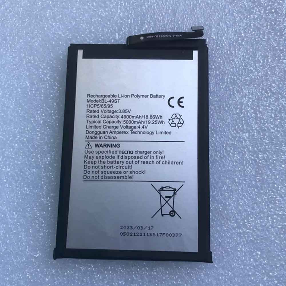3.85V 4900mAh BL-49ST Smartphone Battery for Tecno BL-49ST