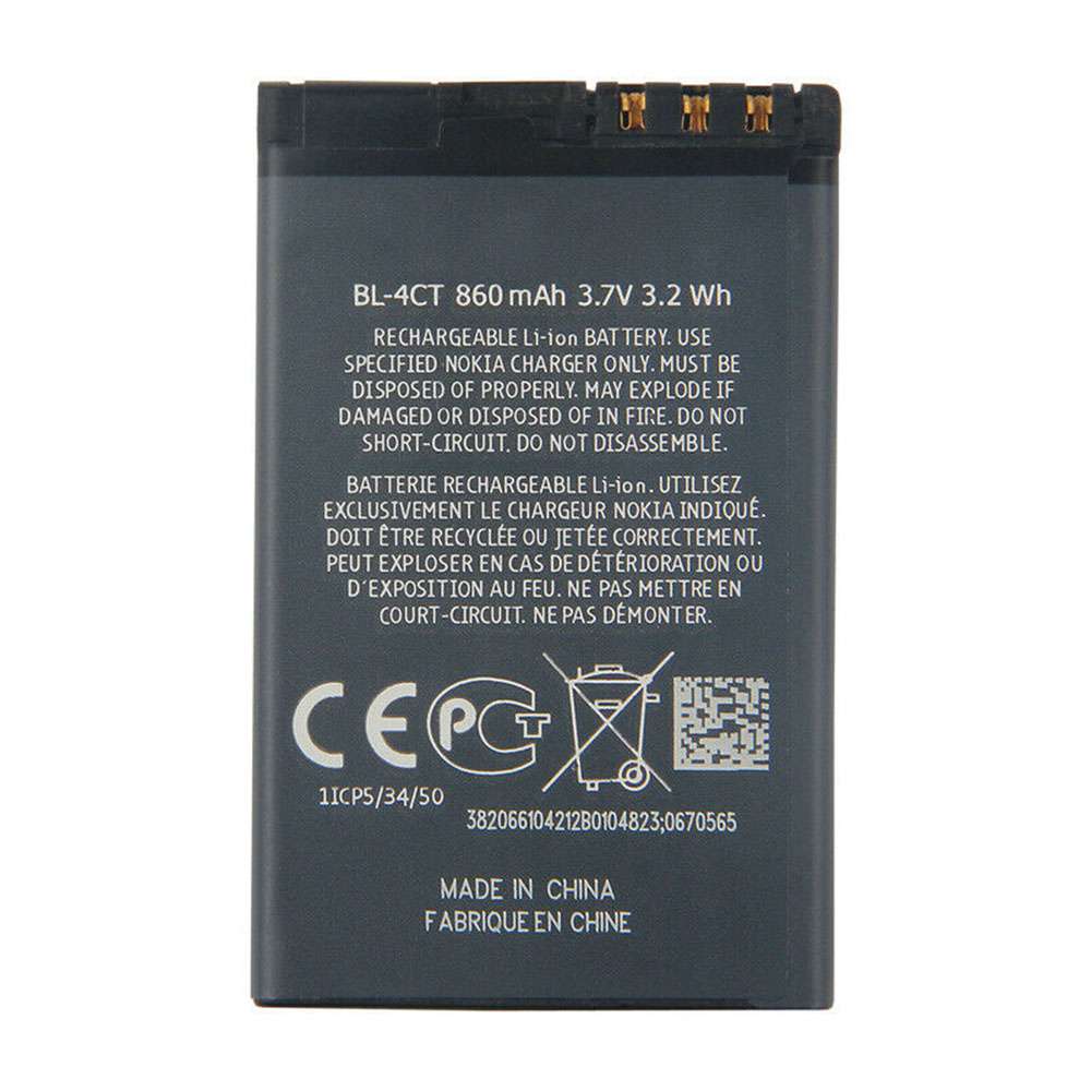 3.7V 860mAh/3.2WH BL-4CT Smartphone Battery for Nokia BL4CT 7230 X3 7210 5310 6700s 7310c 5630