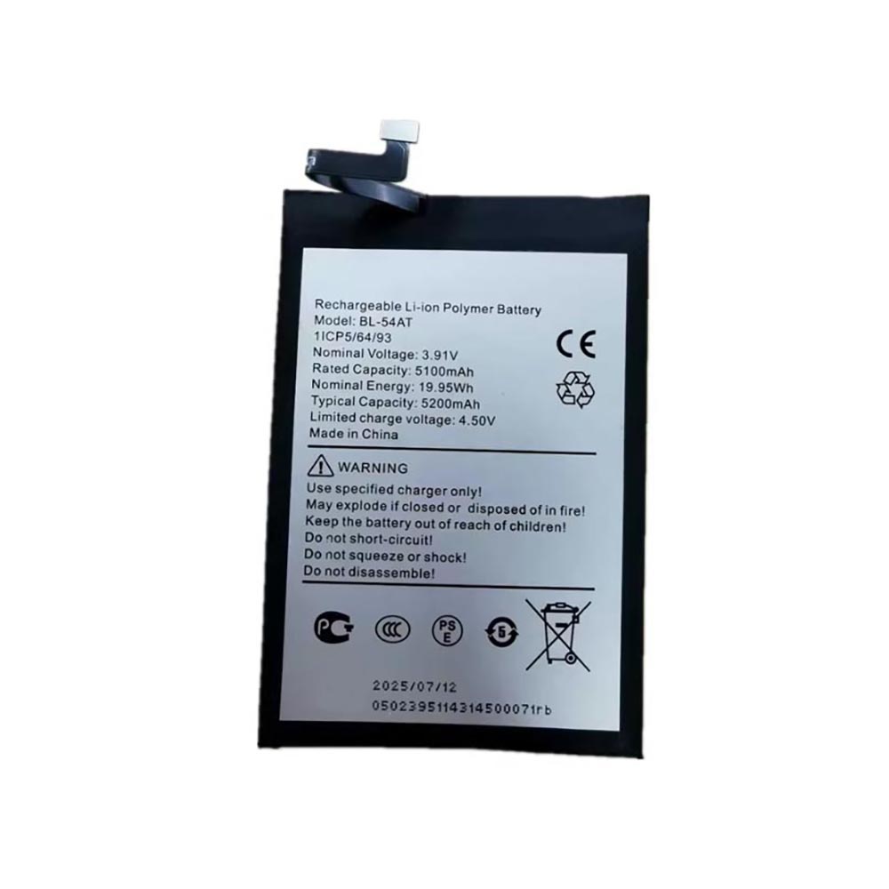 3.91V 5100mAh BL-54AT Smartphone Battery for Tecno Camon 40 Pro 4G CM6