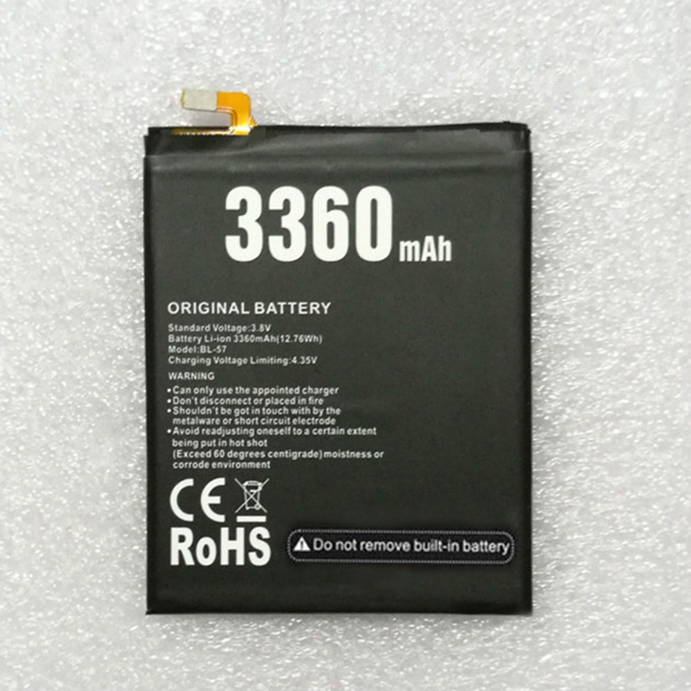 3.8V/4.35V 3360Mah/12.76Wh BL-57 Smartphone Battery for Doogee Shoot 2