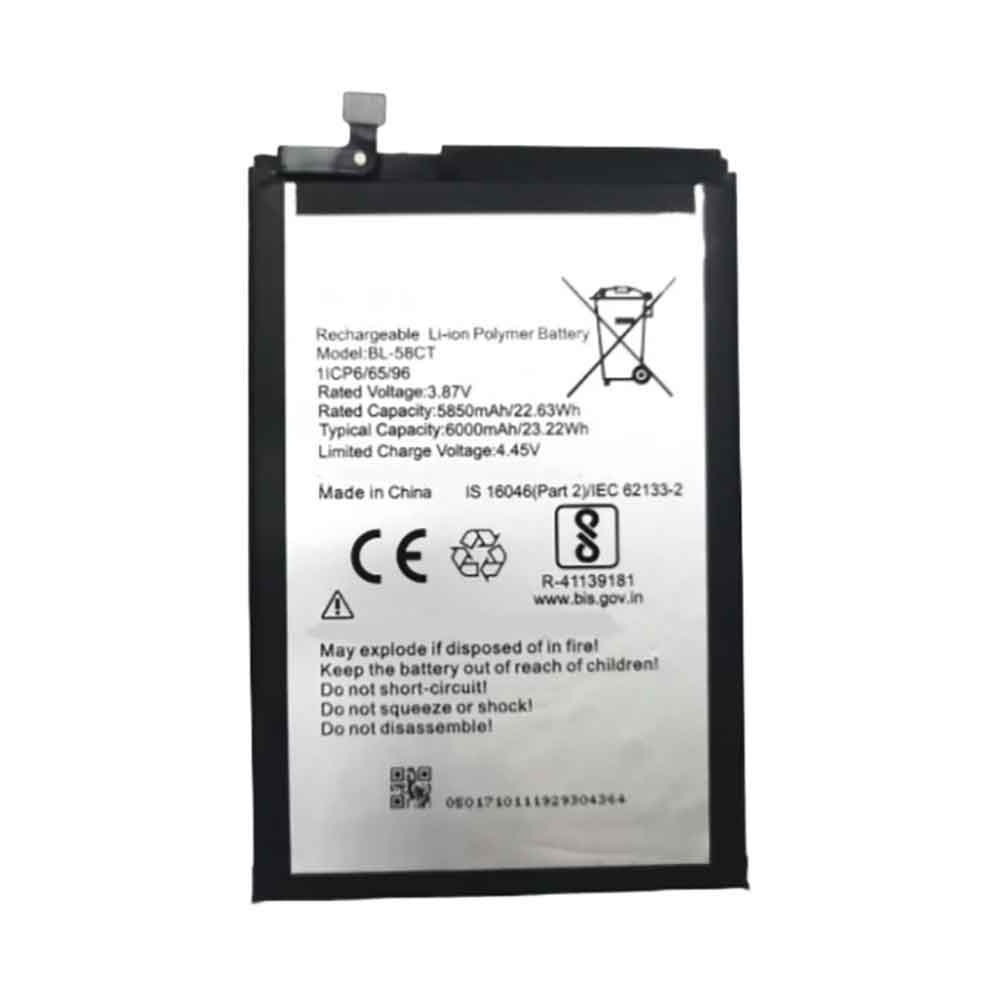 3.87V 6000mAh BL-58CT Smartphone Battery for Techno Spark 7 KF6 KF6J