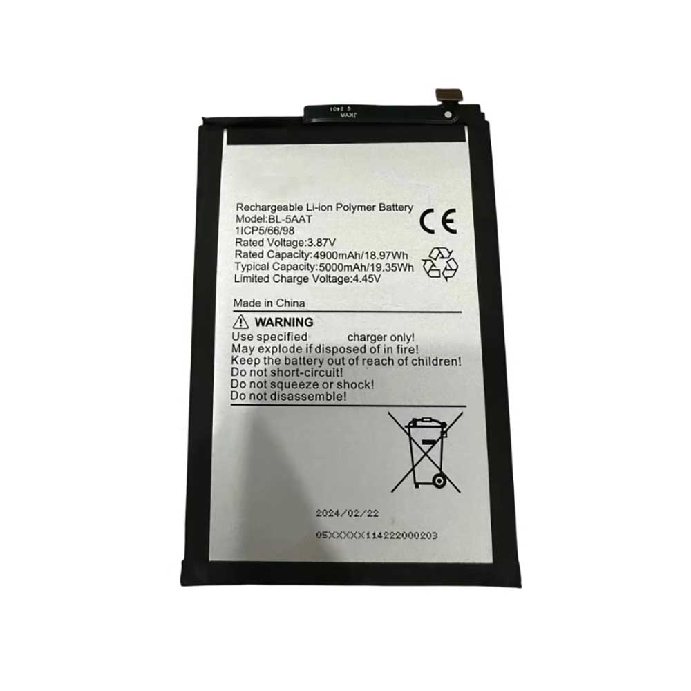3.87V 5000mAh BL-5AAT Smartphone Battery for Tecno BL-5AAT 1ICP5