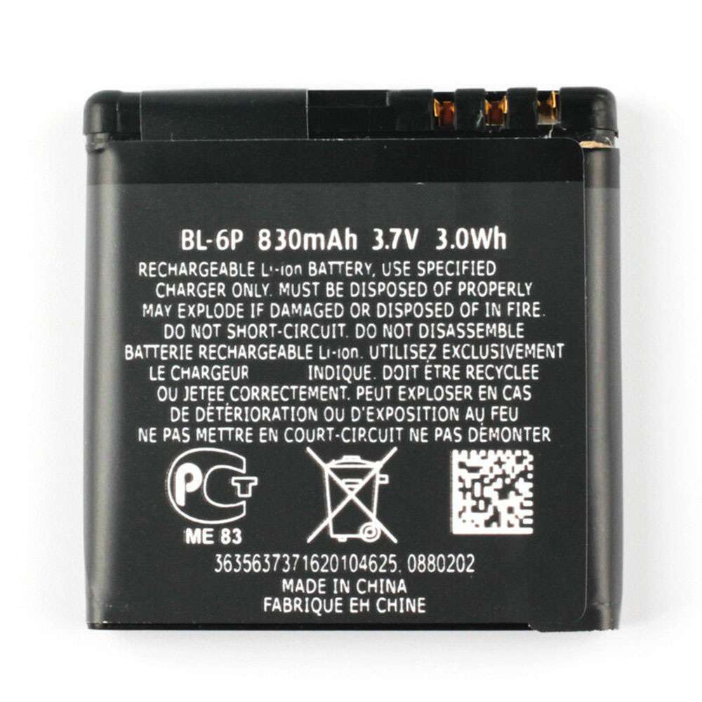 3.7V 830mAh/3.0WH BL-6P Smartphone Battery for Nokia 6500 6500C 7900