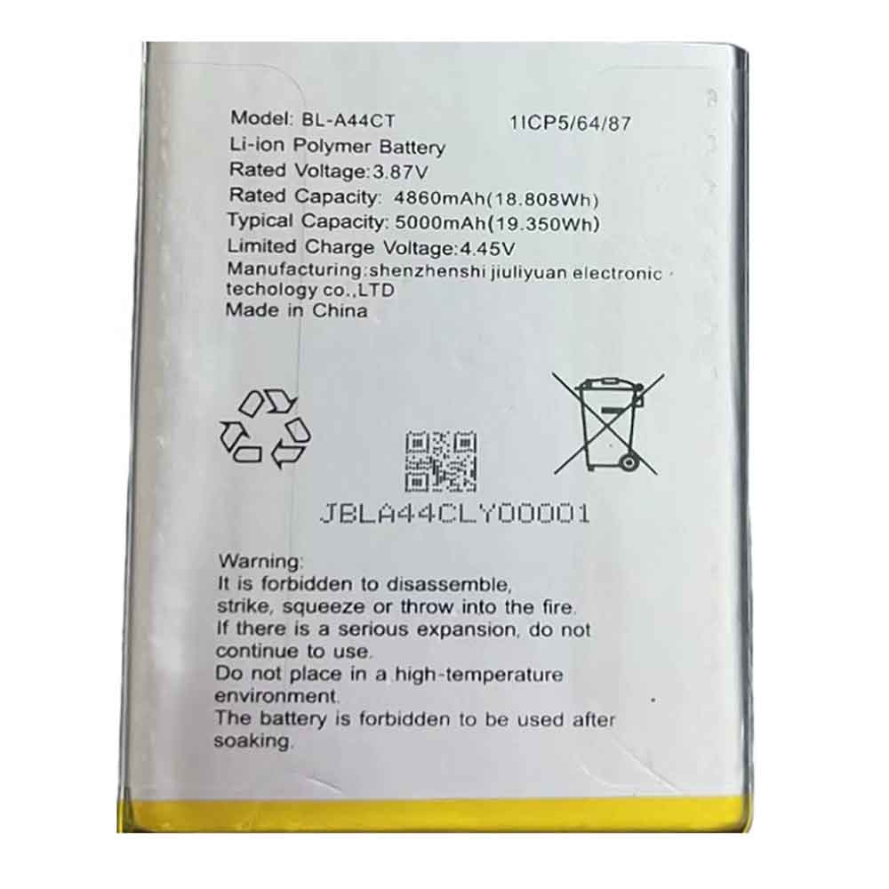 3.87V 5000mAh BL-A44CT Smartphone Battery for Koobee BL-A44CT