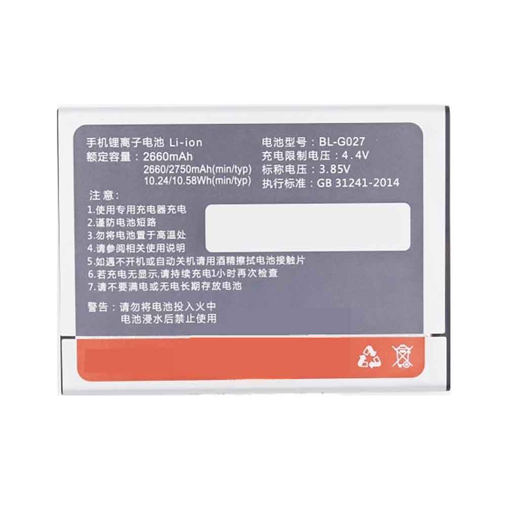 3.85V 2660mAh BL-G027 Smartphone Battery for Gionee F106 F106L F103B F306
