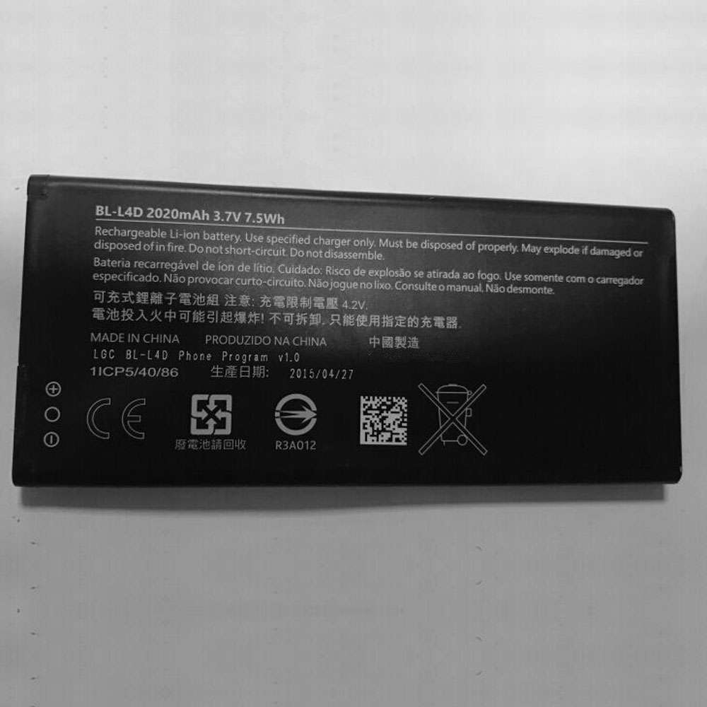 3.7V/4.2V 2020mAh /7.5WH BL-L4D Smartphone Battery for Microsoft Nokia BL-L4D