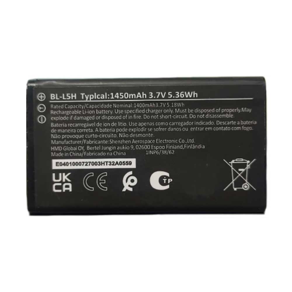 3.7V 1450mAh/5.36Wh BL-L5H Smartphone Battery for Nokia 105 4G
