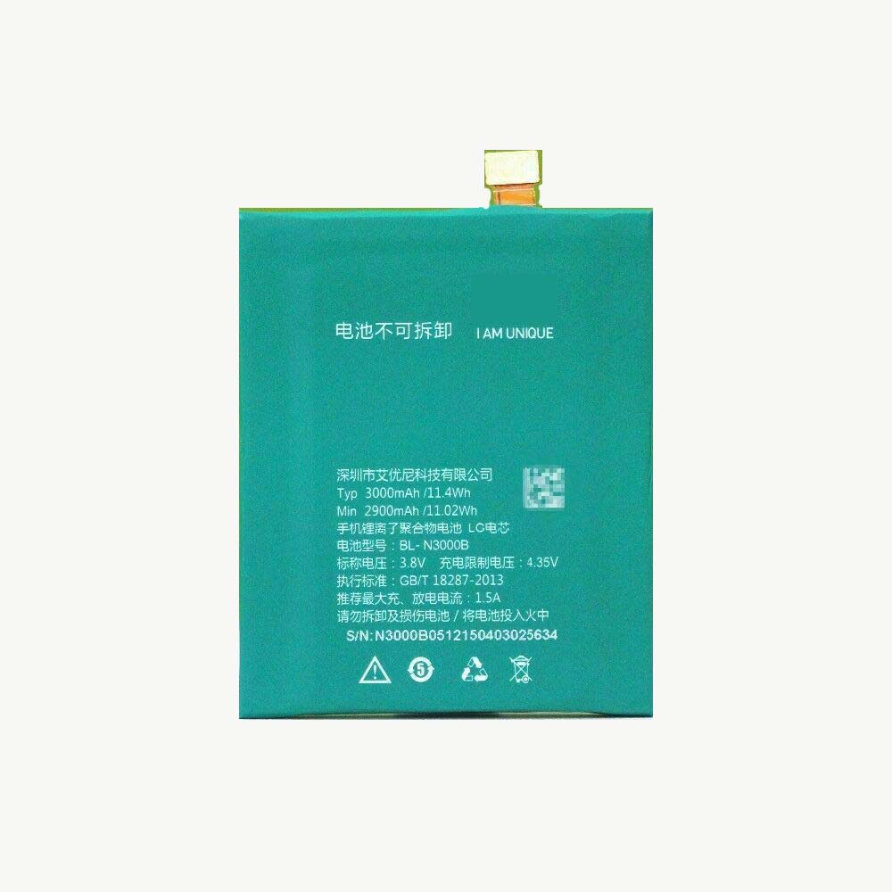 3.8V/4.35V 2900mAh/11.02WH BL-N3000B Smartphone Battery for IUNI U3