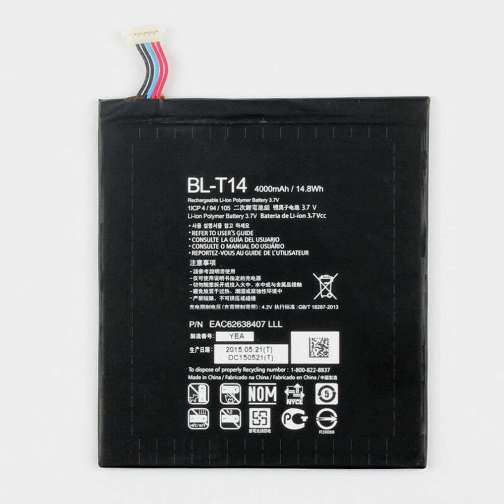 3.7V/4.2V 4000mAh/14.8WH BL-T14 Smartphone Battery for LG G Pad 8.0 V480 V490 V495 V496