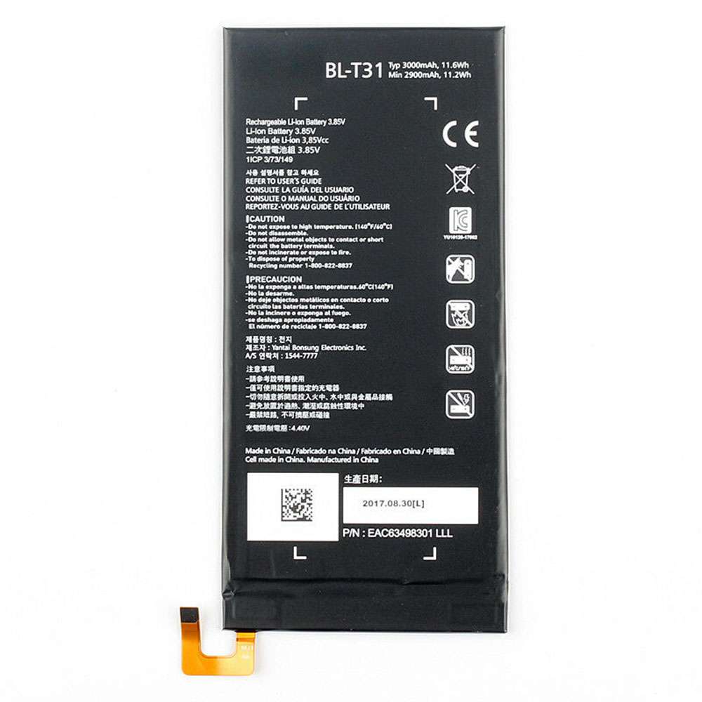 3.85V 2900mAh BL-T31 Smartphone Battery for LG G PAD F2 8.0 LK460