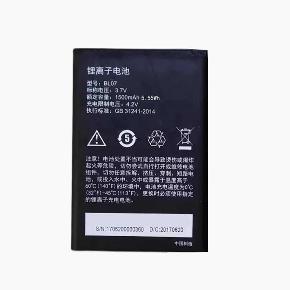 3.7V 1500mAh BL07 Smartphone Battery for UNNO BL07