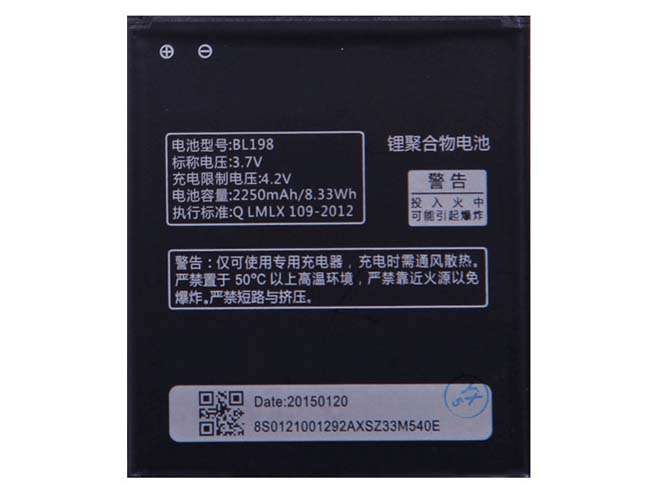 3.7V 2000mAh BL198 Smartphone Battery for Lenovo S880 A678T A850 K860 A830 A860E