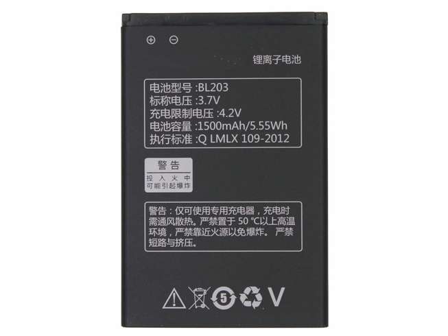 3.7V 1500mah/5.55WH BL203 Smartphone Battery for Lenovo A278T A365E A308T A369 A66 A318T