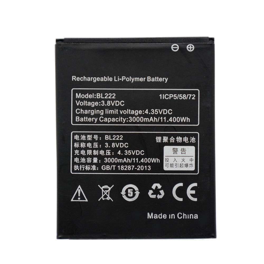 3.8V/4.35V 3000MAH/11.4Wh BL222 Smartphone Battery for Lenovo S668T S660