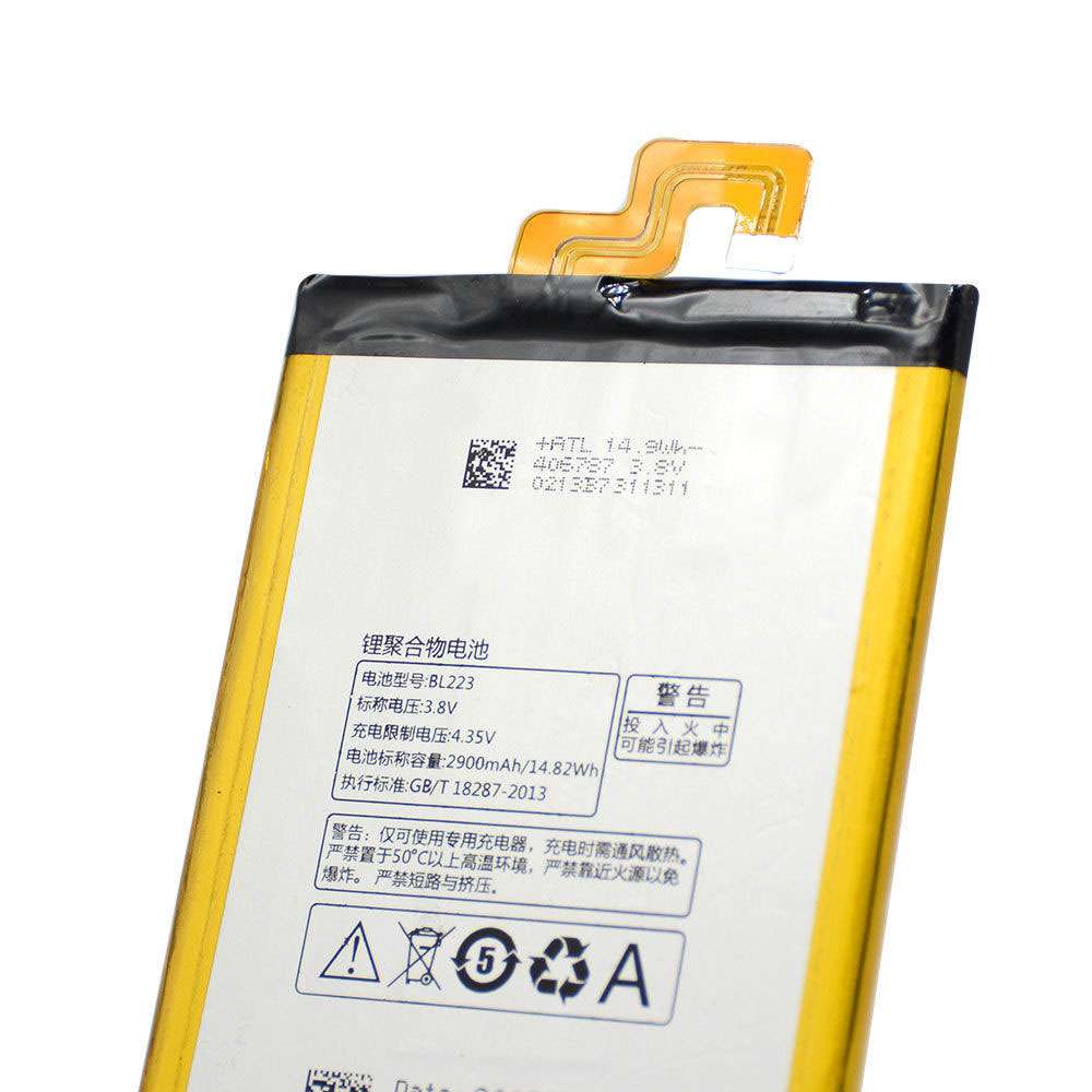 3.8V/4.35V 4000MAH/15.2Wh BL223 Smartphone Battery for Lenovo Vibe Z2 pro, K520, K80, K80M, K7 K920