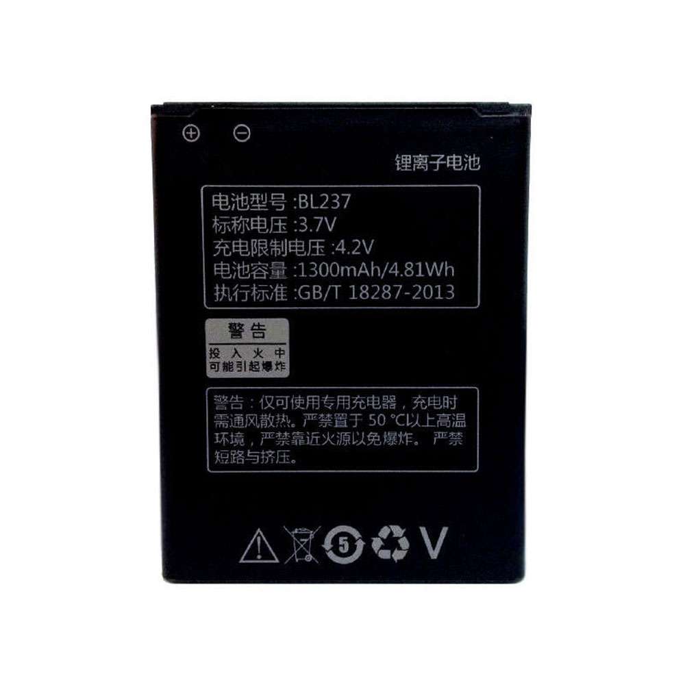 3.7V/4.2V 1300MAH/4.81Wh BL237 Smartphone Battery for Lenovo A355E