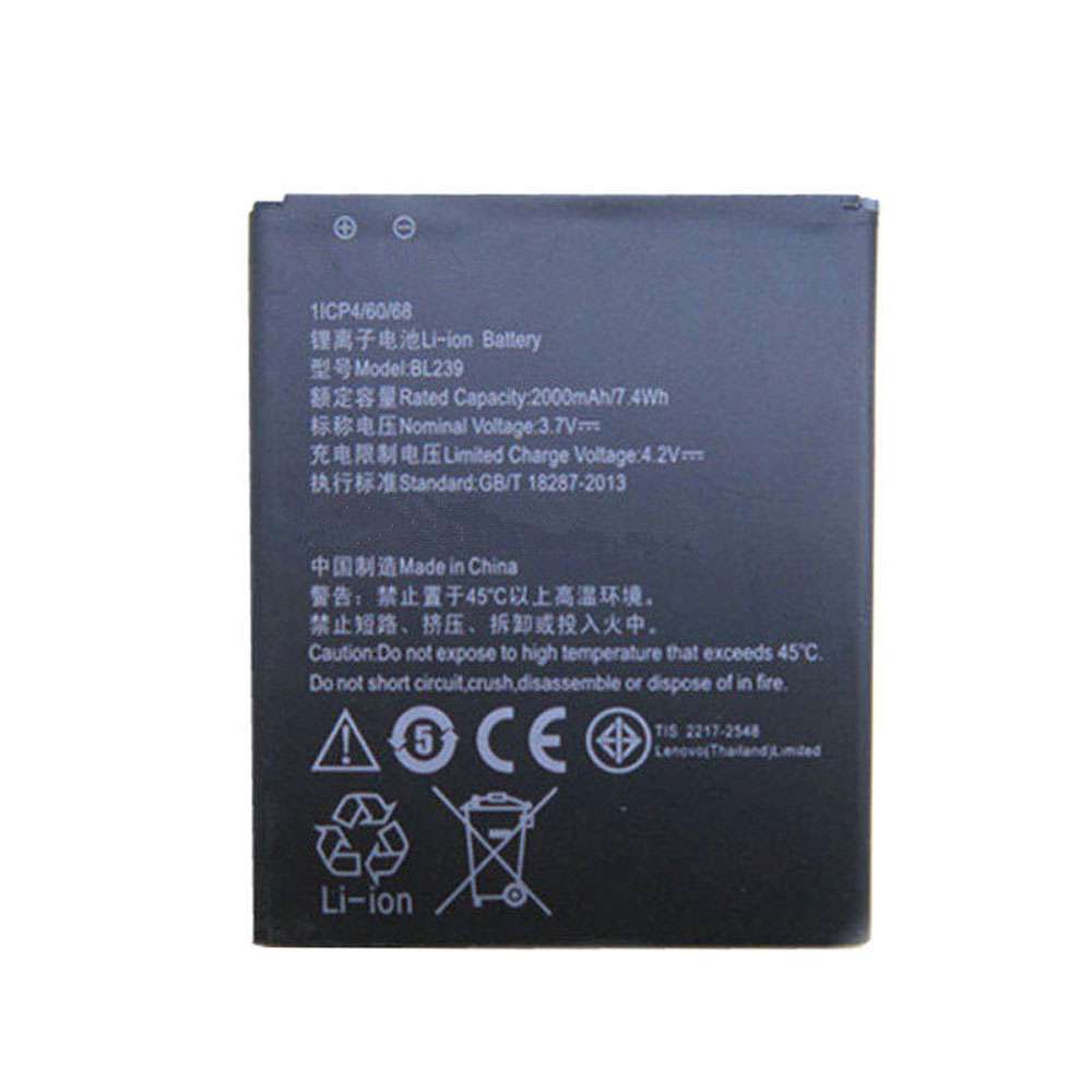 3.7V/4.2V 2000MAH/7.4Wh BL239 Smartphone Battery for Lenovo A399 A330E A3500 A3500-HV