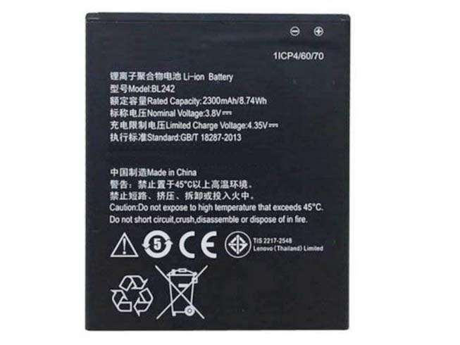 4.35V 2300mAh/8.74WH Lenovo A6000/ A6000 Plus & Lemo K3 K3-W K3-T 
 Replacement Battery