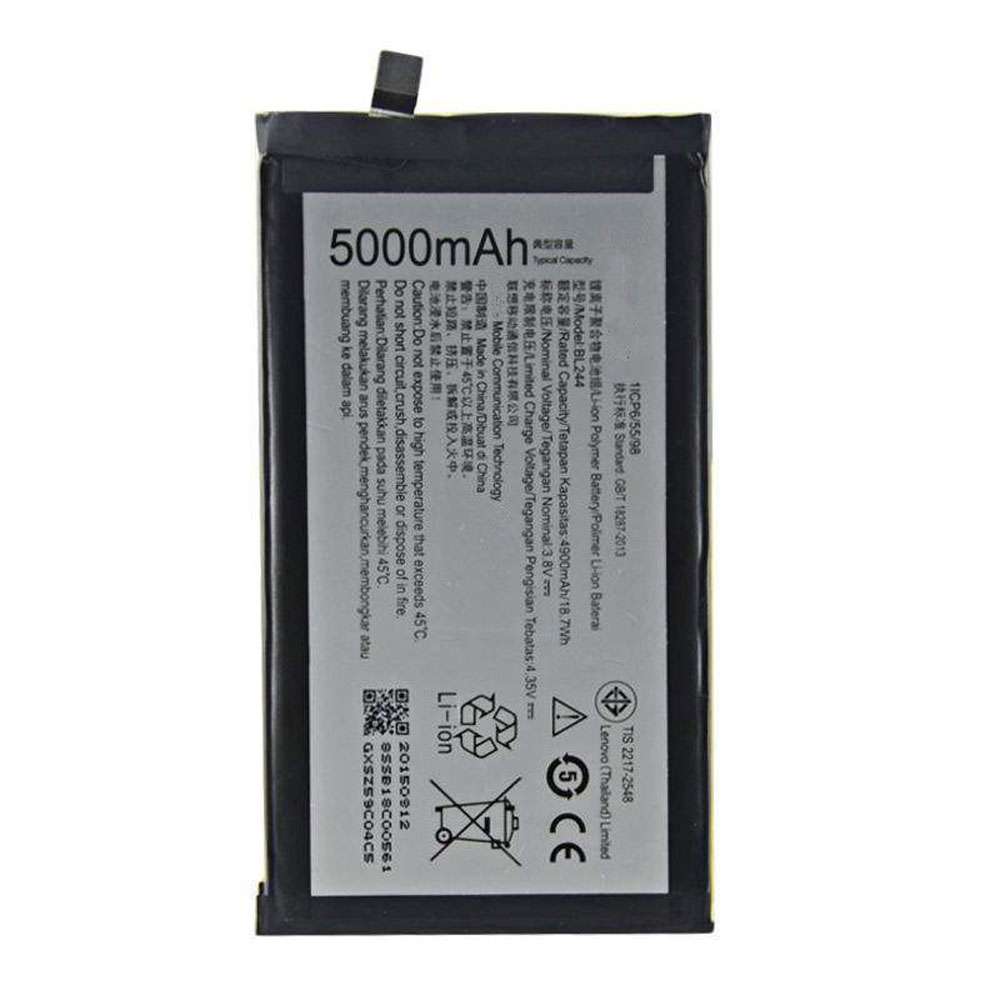 3.8V/4.35V 4900MAH/18.70Wh BL244 Smartphone Battery for Lenovo P1 Turbo P1 Pro P1c58 P1c72 Vibe P1