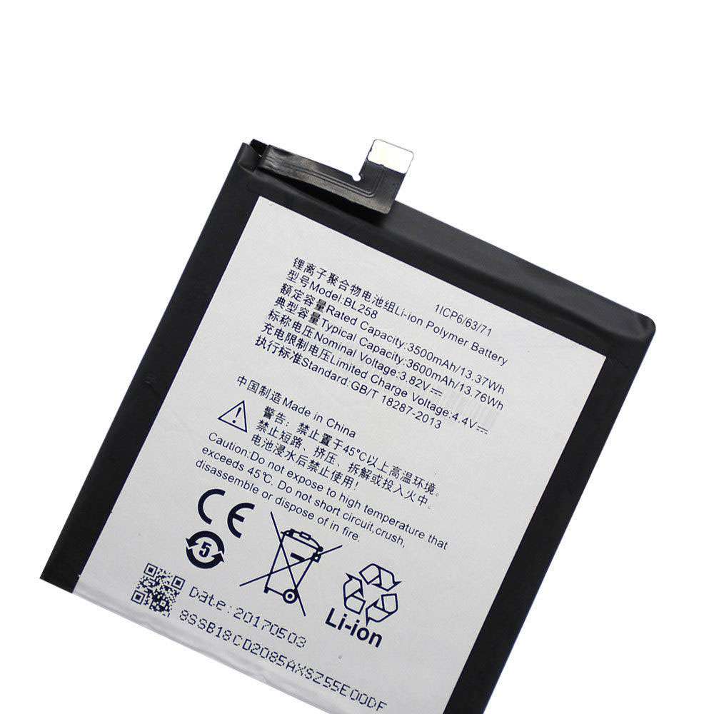 3.82V/4.4V 3600MAH/13.76Wh BL258 Smartphone Battery for Lenovo Vibe X3 Lemeng X3 X3C50 X3C70