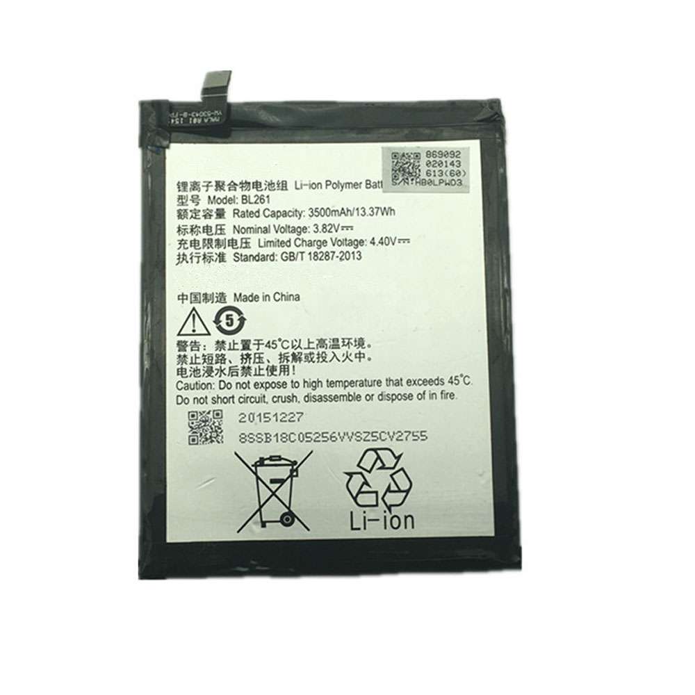 3.82V/4.4V 3500MAH/13.37Wh BL261 Smartphone Battery for Lenovo Vibe A7020 K52t38 K52e78 K5 Note K5Note