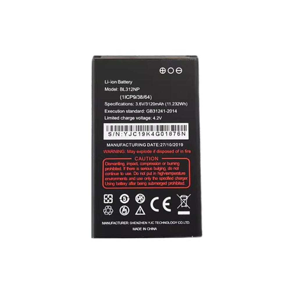 3.6V 3120mAh BL312NP Smartphone Battery for RugGear RG170