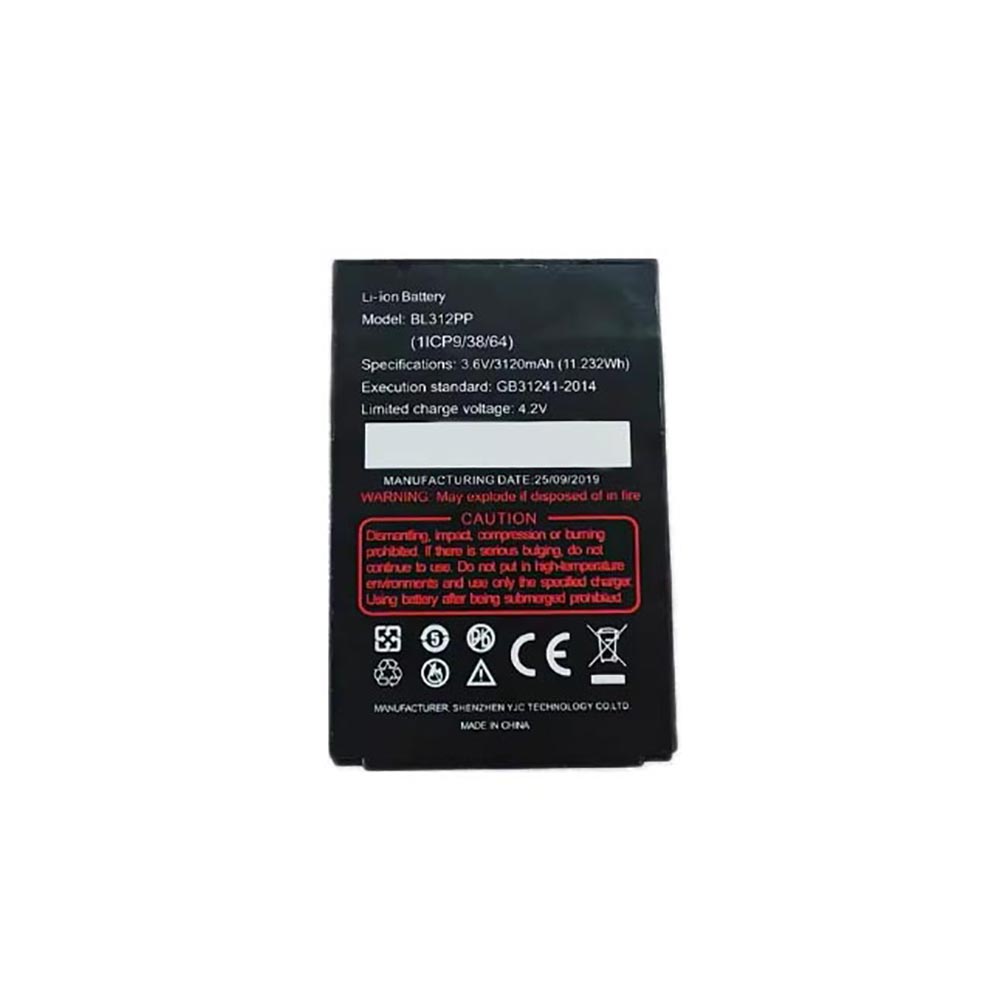 3.6V 3120mAh BL312PP Smartphone Battery for RugGear RG725