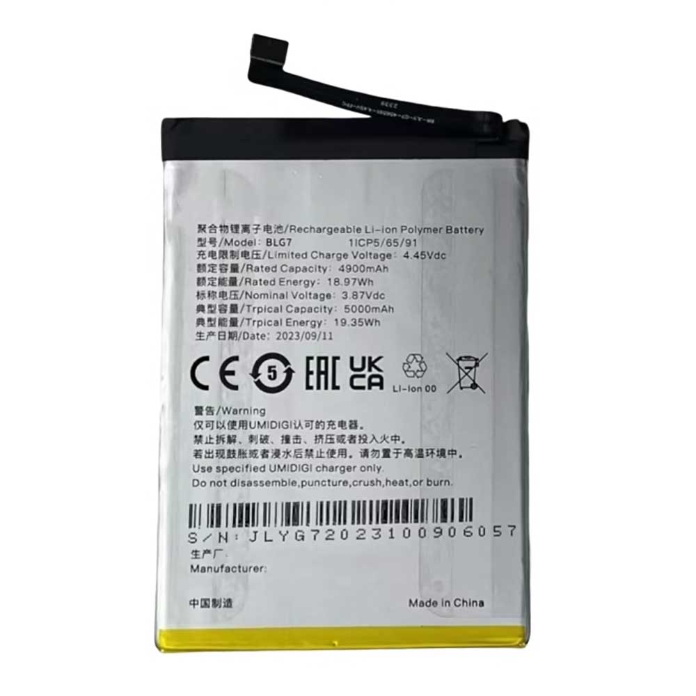 3.87V 5000mAh BLG7 Smartphone Battery for Umidigi BLG7