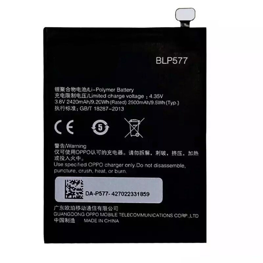 3.8V/4.35V 2420mAh/9.20WH BLP577 Smartphone Battery for OPPO r3 r7005 r7007