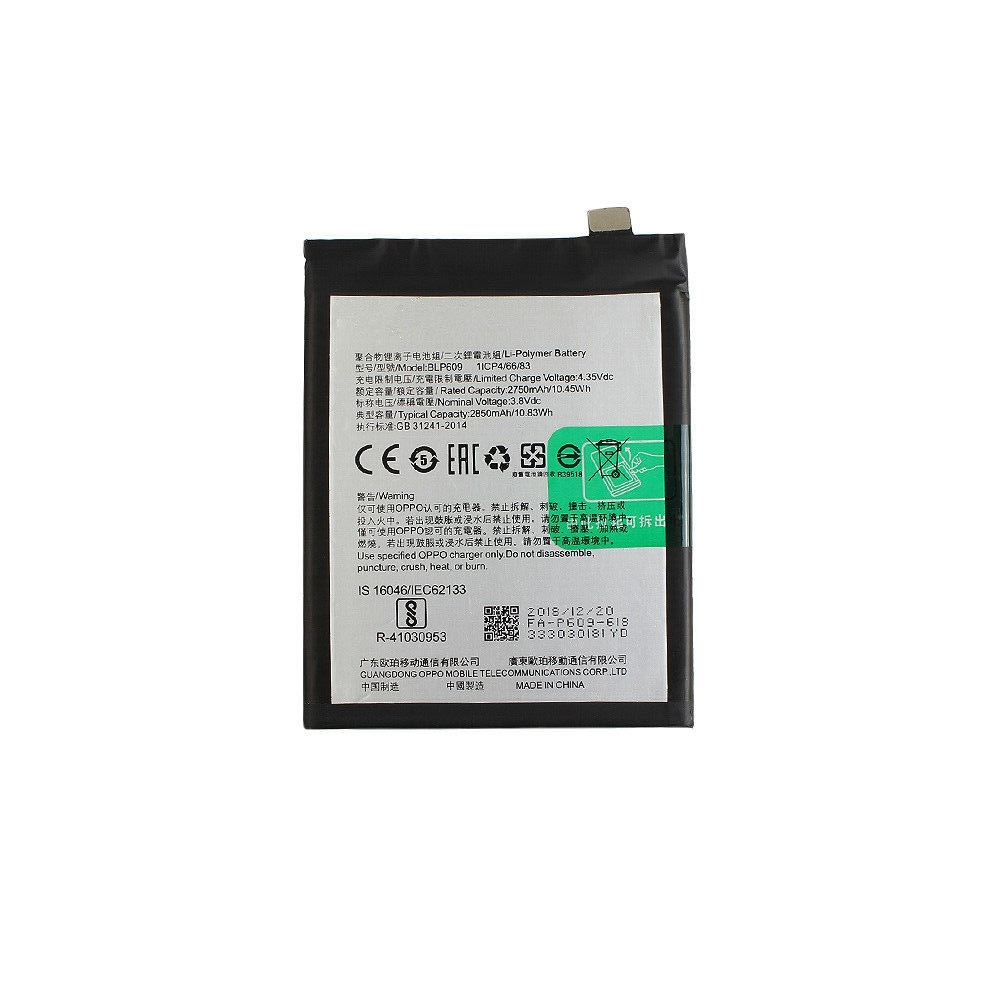 3.8V/4.35V 2750mAh/10.45WH OPPO 609 R9 R9M R9MT Replacement Battery