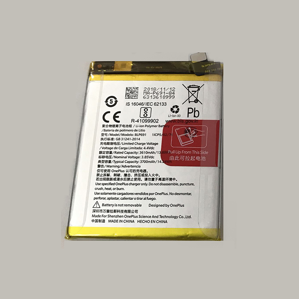 3.85V/4.4V 3610mAh/13.89WH BLP691 Smartphone Battery for OnePlus BLP691