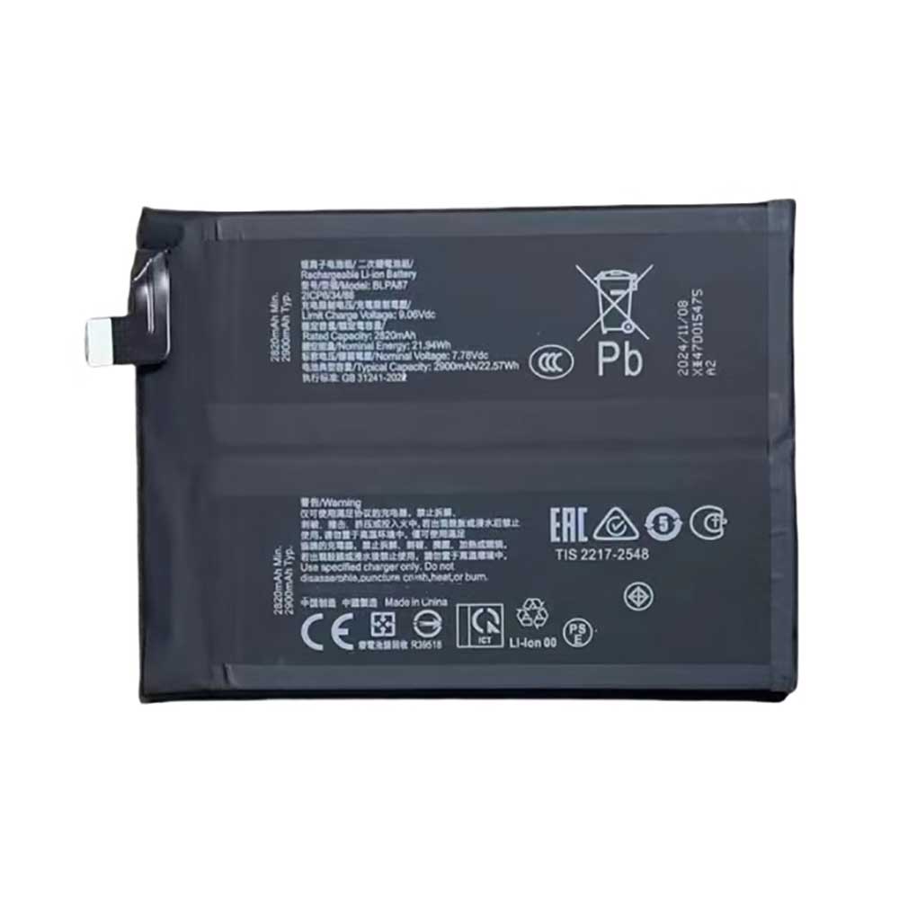 7.78V 2900mAh BLPA87 Smartphone Battery for Realme GT 6